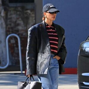 Hailey beiber inspired stripe knit rugby top